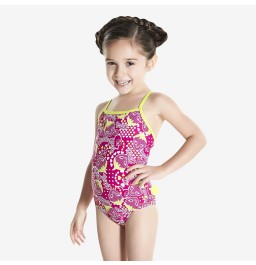 Speedo Frill Swimsuit - Pink/Navy