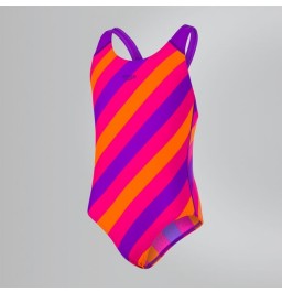 Speedo Allover Splashback Swimsuit - Purple/Pink