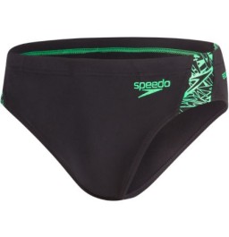 Speedo Boom Splice 7cm Brief - Black/Green