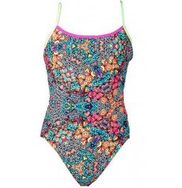 Speedo Women's Psychedelic Dreams Crossback Swimsuit - Black/Green