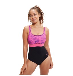Speedo Women's Shaping Contour Eclipse Swimsuit Black/Pink