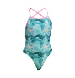 Funkita Girls Teal Wave Strapped In One Piece