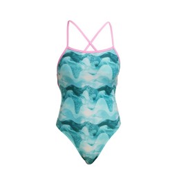  Funkita Womens Strapped In Teal Wave One Piece
