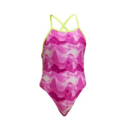 Funkita Girls Pink Caps Tie Me Tight One Piece