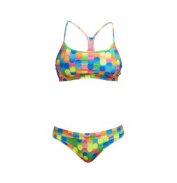  Funkita Womens Blocked Dotty Ladies Swim Crop Top and Sports Brief two piece