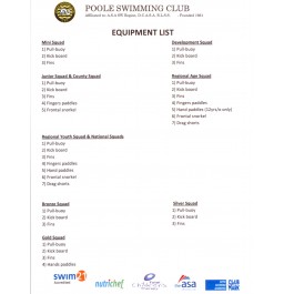 Poole Swimming Club Kit List 