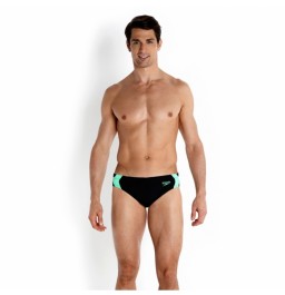 Speedo Men's Splice 7 cms Brief Black/Green 