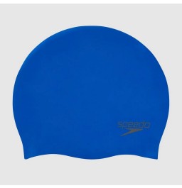 Speedo Adult Plain Moulded Silicone Cap Blue