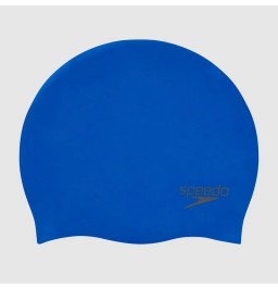 Speedo Adult Plain Moulded Silicone Cap Blue
