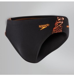 Speedo Boom Splice 7cm Brief - Black Orange