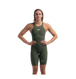  Speedo Fastskin LZR Pure Valor 2.0 Openback Kneeskin - Green/Black