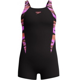 Speedo Girls' HyberBoom Splice legsuit Black/Pink