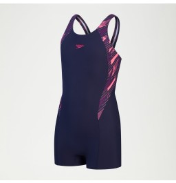 Speedo Girls HyperBoom Splice Legsuit - Navy/Pink