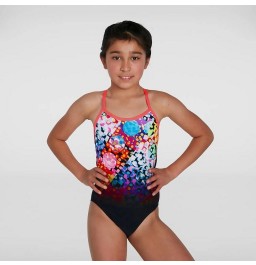 Speedo Girls Polka Melt Placement V-Back