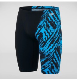 Speedo Men's Allover V-Cut Jammer Black/Blue