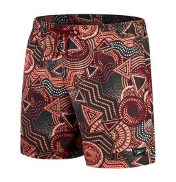 Speedo Men's Digital Printed Leisure 18" Swim Shorts Black/Red