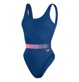 Speedo Women's Belted Deep U-Back 1 Piece Swimsuit