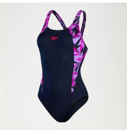 Speedo Women's Hyper Boom Splice Muscleback Swimsuit Navy/Purple