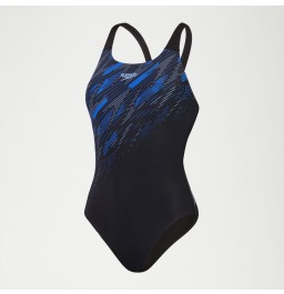 Speedo Womens HyperBoom Muscleback Swimsuit - Black/Blue