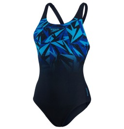 Speedo Womens Hyperboom Placement Muscleback Swimsuit Navy/Blue