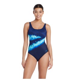 Zoggs Aqua Digital Adjustable Scoopback One Piece Swimsuit 