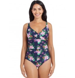  Zoggs Orchid Daze Classicback Swimsuit - Black/Multi