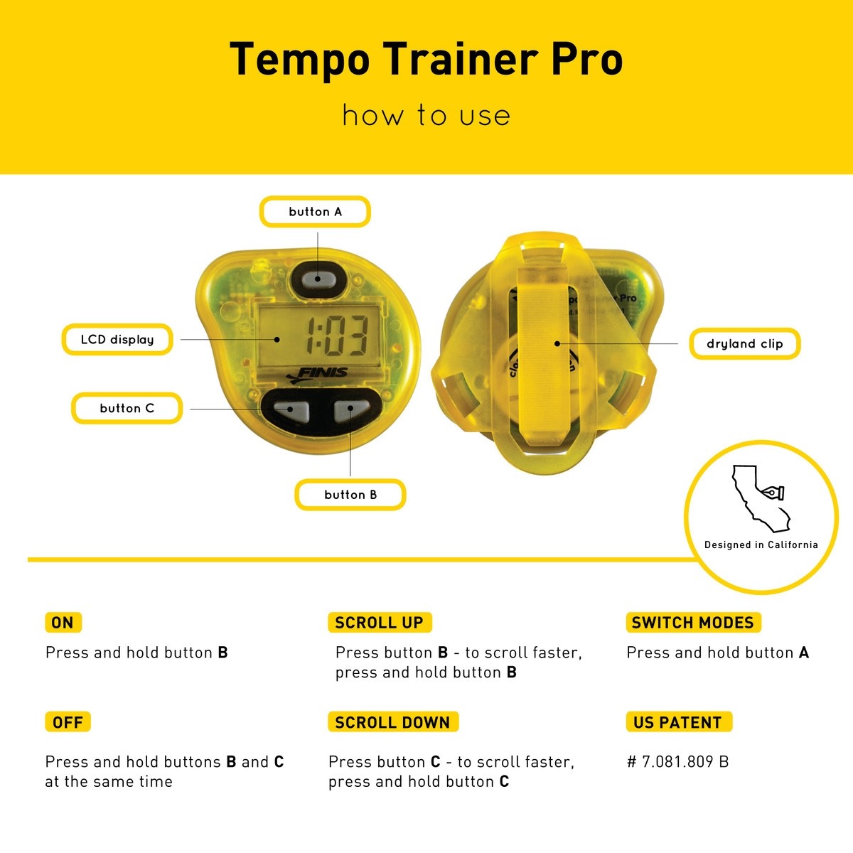 finis tempo trainer pro audible metronome pacing device