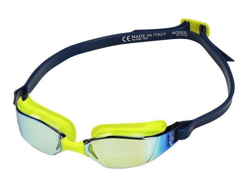 Aqua Sphere Xceed Yellow Titanium Mirrored Swim Goggle