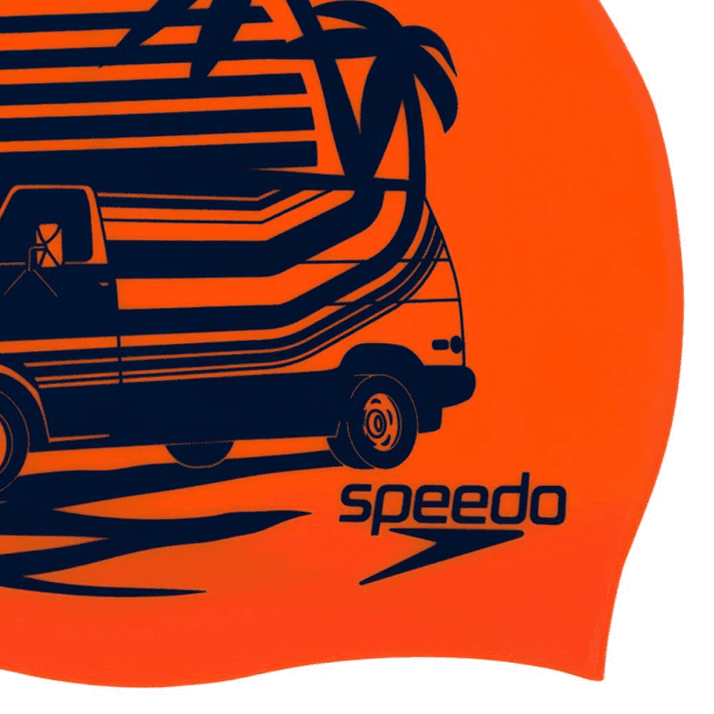 Speedo Slogan Print Cap Orange Blue