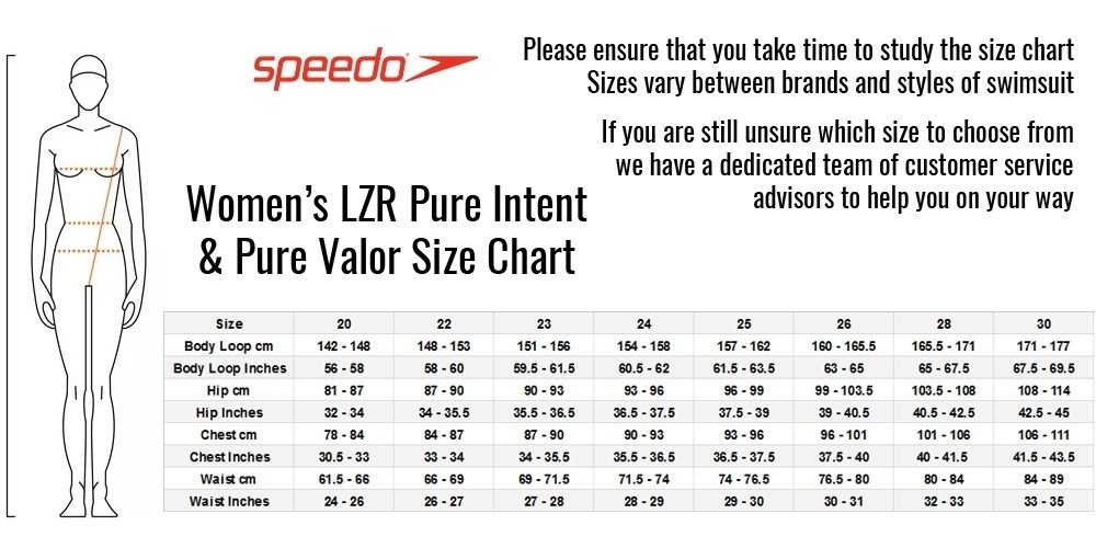 Speedo women's swimwear size guide discount