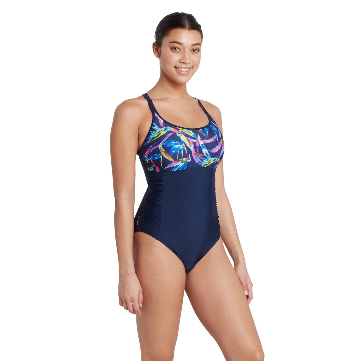 Zoggs Womens Neon Crystal Multiway One Piece Swimsuit