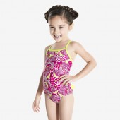 Speedo Frill Swimsuit - Pink/Navy