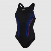 Speedo Women's Panel Recordbreaker Swimsuit Black/Blue