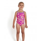 Speedo Essential Frill One Piece Pink/Orange