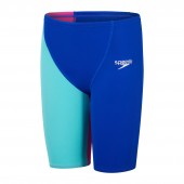 Speedo Boys Endurance Plus High Waisted Jammer - Blue/Green/Purple