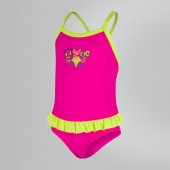 Speedo Frill Swimsuit - Pink/Yellow