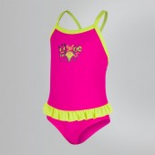 Speedo Frill Swimsuit - Pink/Navy