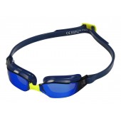  Aqua Sphere Xceed Blue Titanium Mirrored Swim Goggles - Navy/Yellow