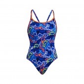  Funkita Ladies Broken Hearts Diamond Back One Piece