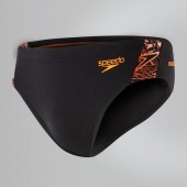 Speedo Boom Splice 7cm Brief - Black Orange