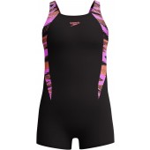 Speedo Girls' HyberBoom Splice legsuit Black/Pink