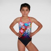 Speedo Girls Polka Melt Placement V-Back