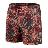 Speedo Men's Digital Printed Leisure 18" Swim Shorts Black/Red