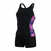 Speedo Womens Panel Tankini Black/Pink