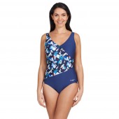 Zoggs Womens Luxor Front Cross Over V Back One Piece